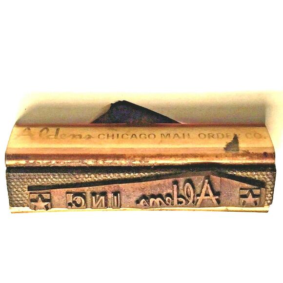 Aldens Chicago Mail Order Co Rubber Hand Stamp Rueffer Advertising Wisconsin Vtg - Picture 3 of 5